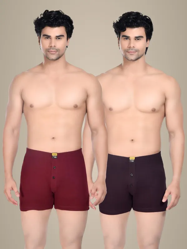 Pack_Of_2_Mens_Red_And_Maroon_Cotton_Shorts