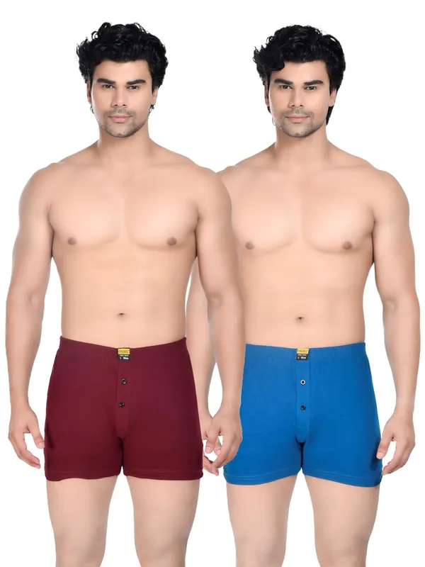 Pack_Of_2_Mens_Red_And_Blue_Cotton_Shorts