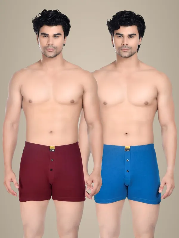 Pack_Of_2_Mens_Red_And_Blue_Cotton_Shorts