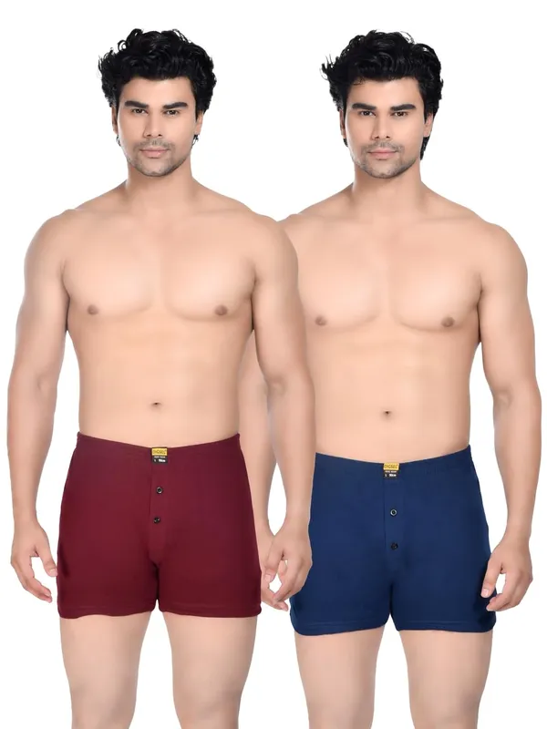 Pack_Of_2_Mens_Red_And_Blue_Cotton_Shorts