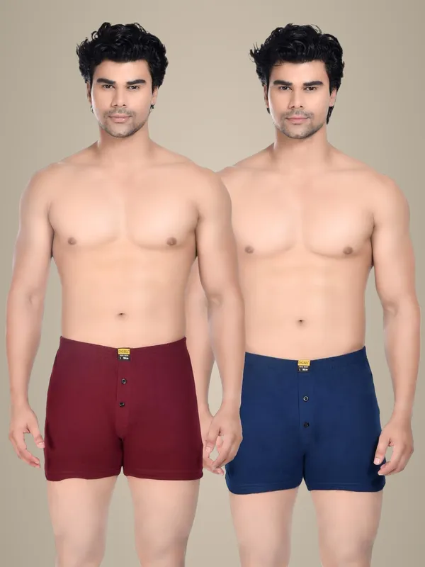 Pack_Of_2_Mens_Red_And_Blue_Cotton_Shorts