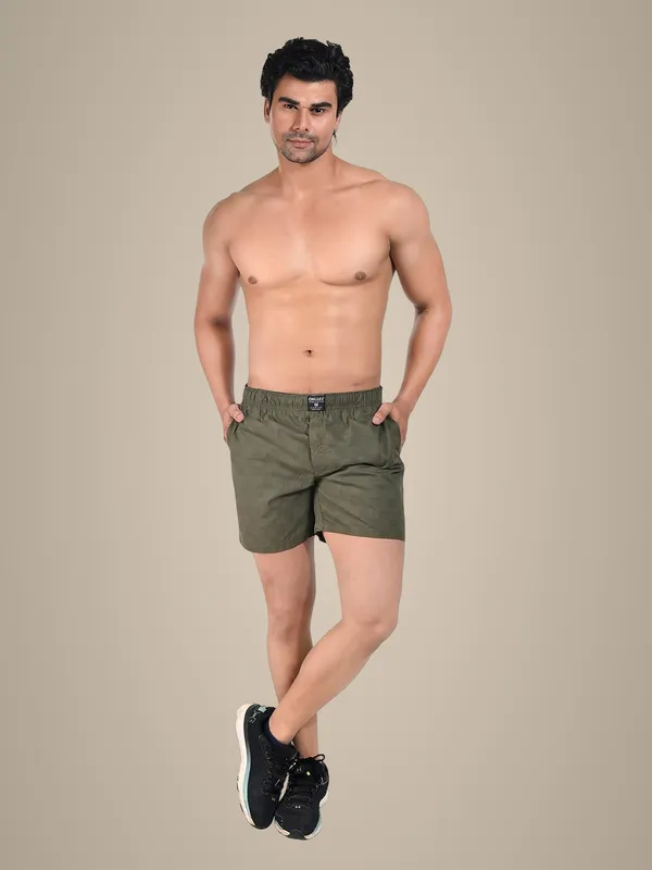 Mens_Green_Cotton_Shorts