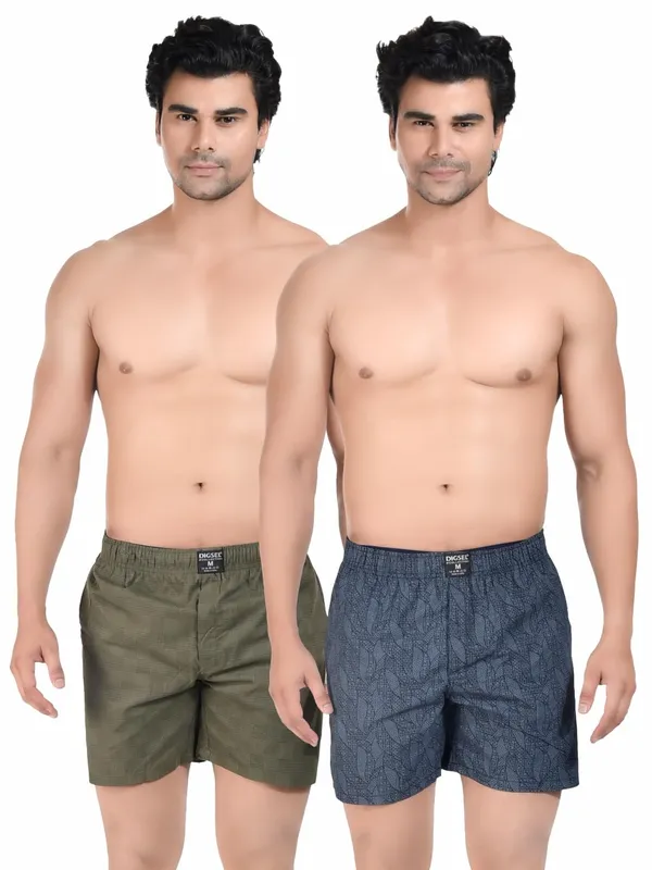 Pack_Of_2_Mens_Blue_And_Green_Cotton_Shorts