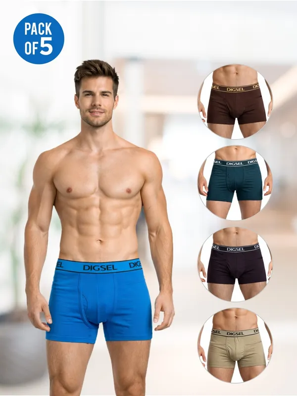 Men_100%_Cotton_Assorted_Colour_Pocket_Long_Trunks_Pack_Of_5