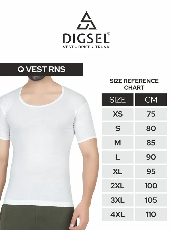 Digsel_Men_100%_Cotton_White_Half_Sleeve_Vest_Pack_Of_5