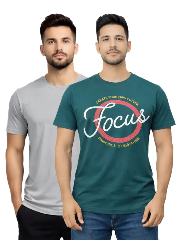 Digsel_Men_Regular_Fit_Casual_Plain_&_Printed_T_-Shirt_Combo_Pack_Of_2_Grey_&_Dark_Green