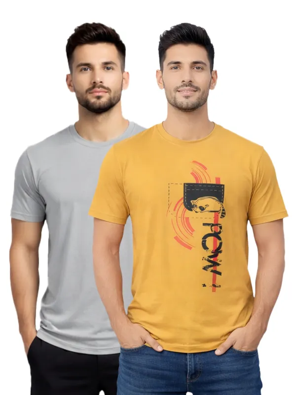 Digsel_Men_Regular_Fit_Casual_Plain_&_Printed_T_-Shirt_Combo_Pack_Of_2_Grey_&_Yellow