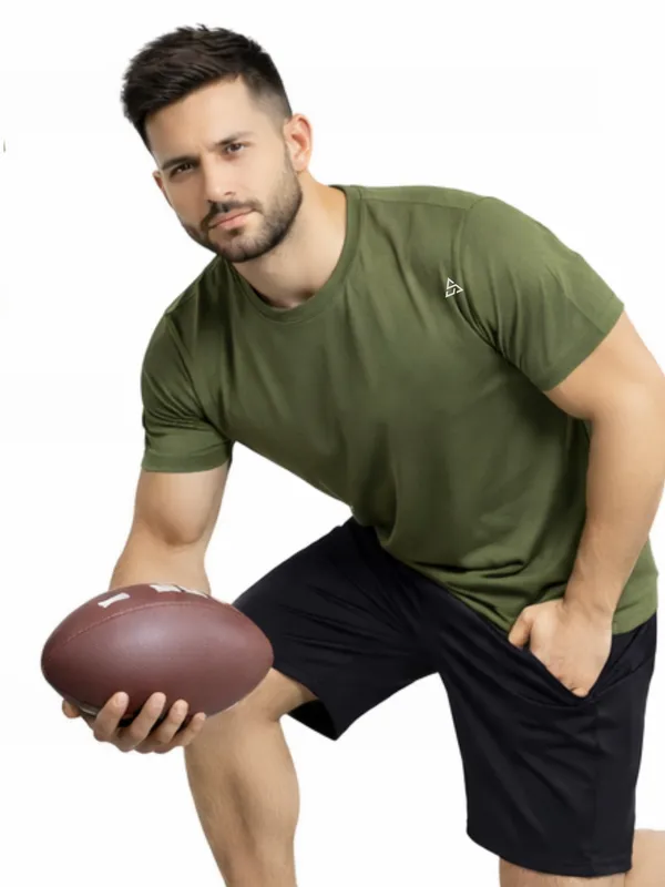 Digsel_Men_Regular_Fit_Casual_Plain_&_Printed_T_-Shirt_Combo_Pack_Of_2_Green_&_Dark_Green
