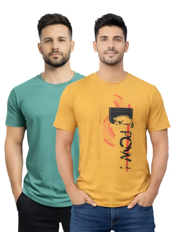 Digsel_Men_Regular_Fit_Casual_Plain_&_Printed_T_-Shirt_Combo_Pack_Of_2_Lite_Green_&_Yellow