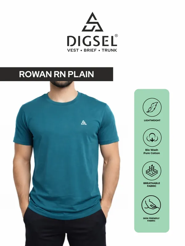 Digsel_Men_Regular_Fit_Casual_Plain_&_Printed_T_-Shirt_Combo_Pack_Of_2_Petrol_&_Green