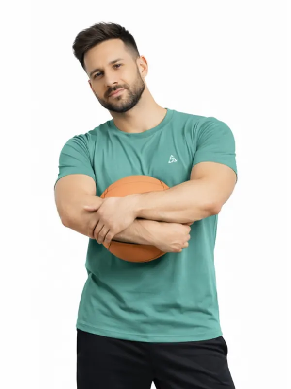 Digsel_Men_Regular_Fit_Casual_Plain_&_Printed_T_-Shirt_Combo_Pack_Of_2_Parrot_Green_&_Green