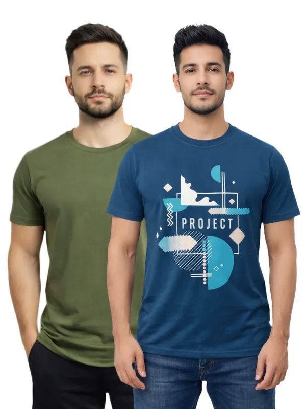 Digsel_Men_Regular_Fit_Casual_Plain_&_Printed_T_-Shirt_Combo_Pack_Of_2_Parrot_Green_&_Navy