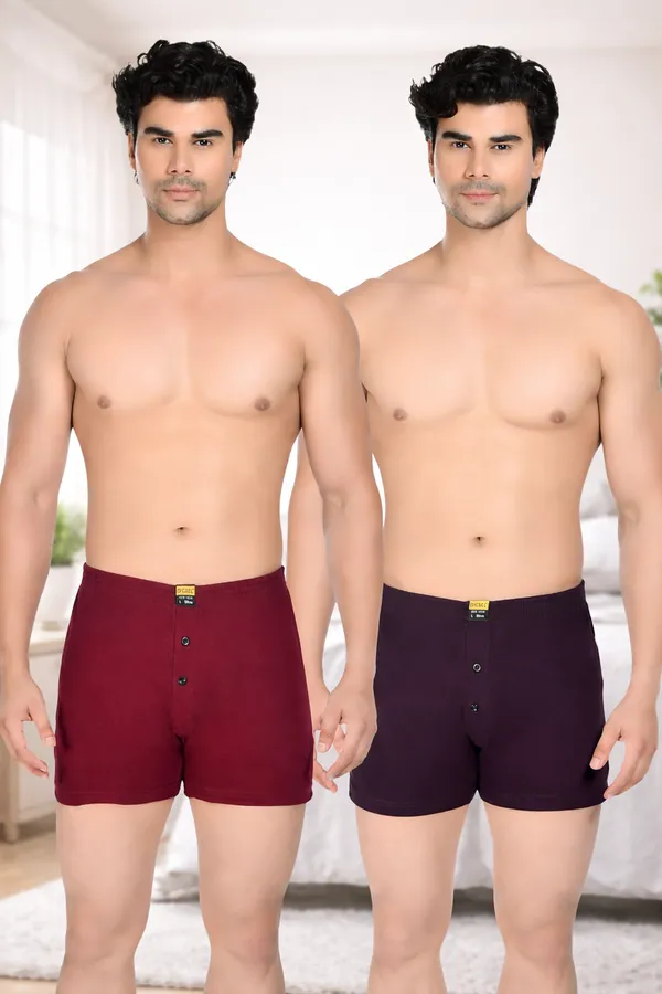 Pack_Of_2_Mens_Red_And_Maroon_Cotton_Shorts