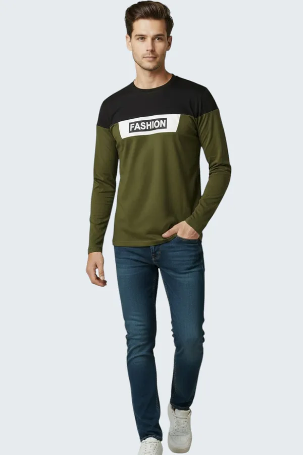 Olive_Printed_Round_Neck_Full_Sleeve_Cotton-Polyester_Blend_T-Shirt_For_Men