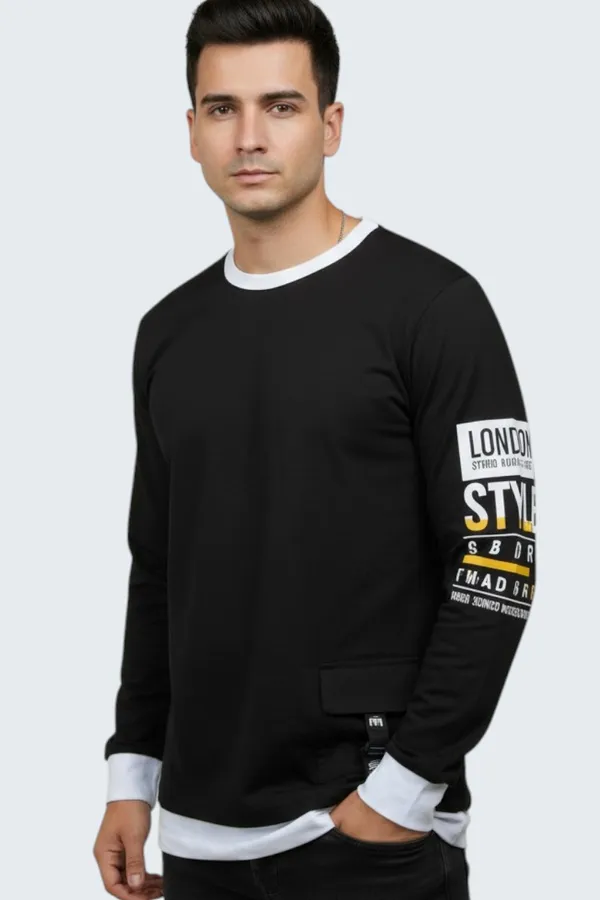 Black_Printed_Round_Neck_Full_Sleeve_Cotton-Polyester_Blend_T-Shirt_For_Men