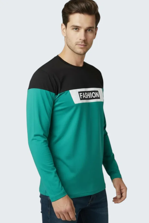 Green_Printed_Round_Neck_Full_Sleeve_T-Shirt_For_Men
