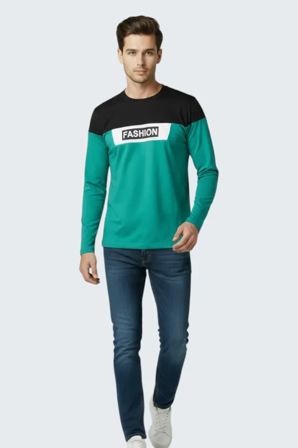 Green_Printed_Round_Neck_Full_Sleeve_T-Shirt_For_Men