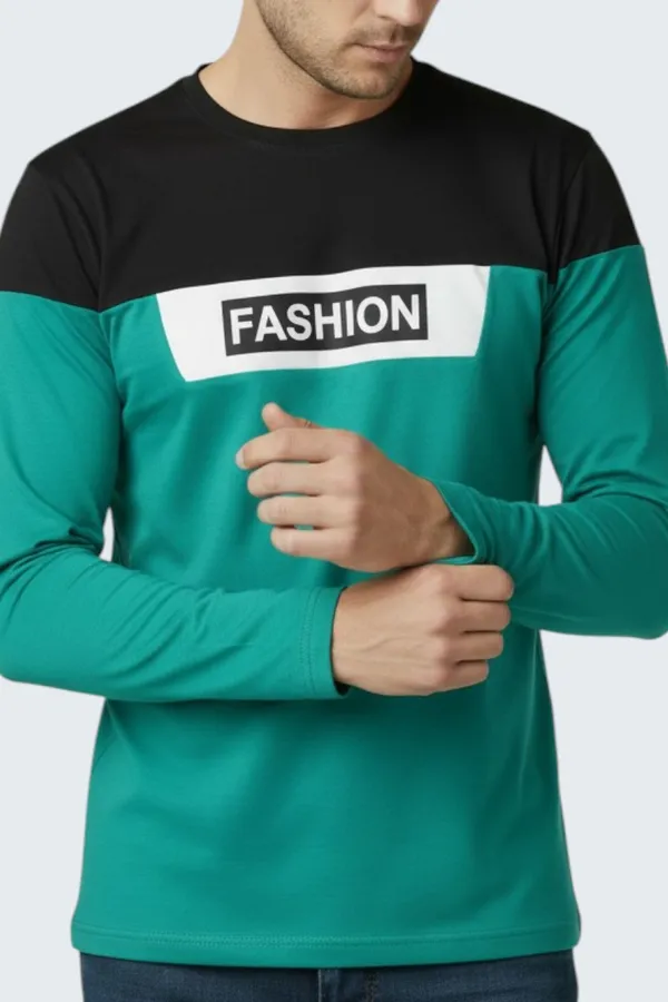 Green_Printed_Round_Neck_Full_Sleeve_T-Shirt_For_Men