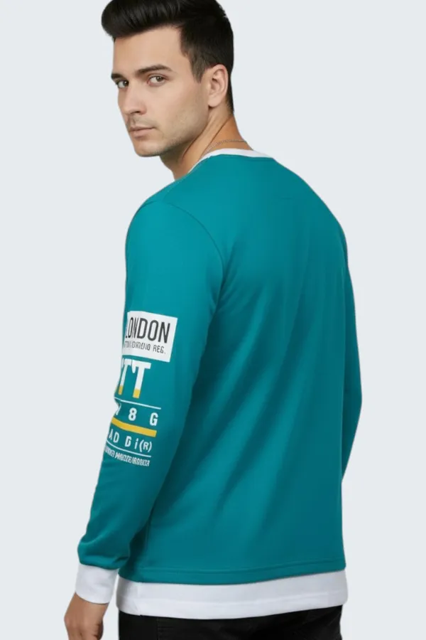 Green_Printed_Round_Neck_Full_Sleeve_Cotton-Polyester_Blend_T-Shirt_For_Men