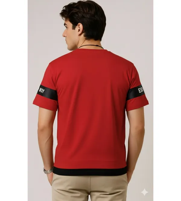 Red_Printed_Round_Neck_Loose_Fit_Cotton-Polyester_Blend_T-Shirt_For_Men