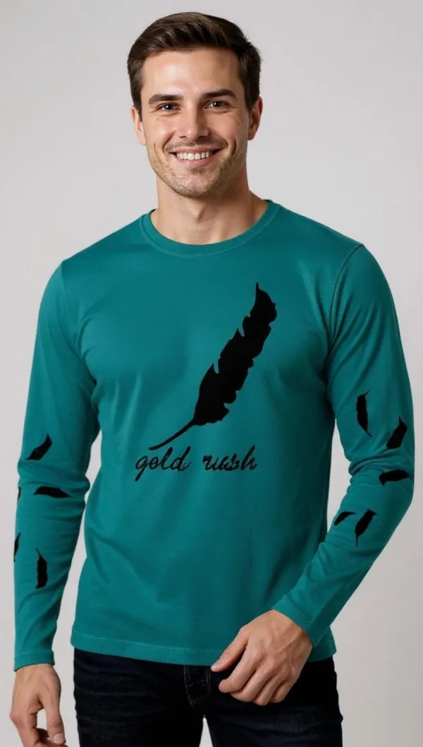 Green_Printed_Round_Neck_Full_Sleeve_T-Shirt_For_Men