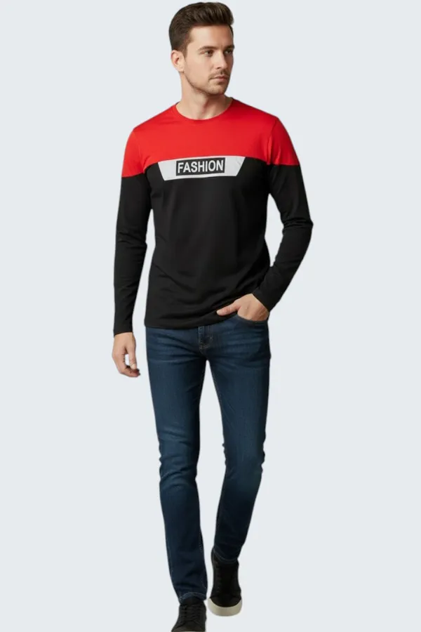 Red_Printed_Round_Neck_Full_Sleeve_Cotton-Polyester_Blend_T-Shirt_For_Men