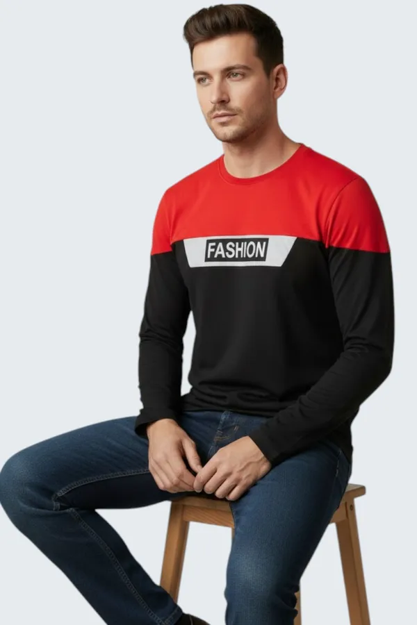Red_Printed_Round_Neck_Full_Sleeve_Cotton-Polyester_Blend_T-Shirt_For_Men
