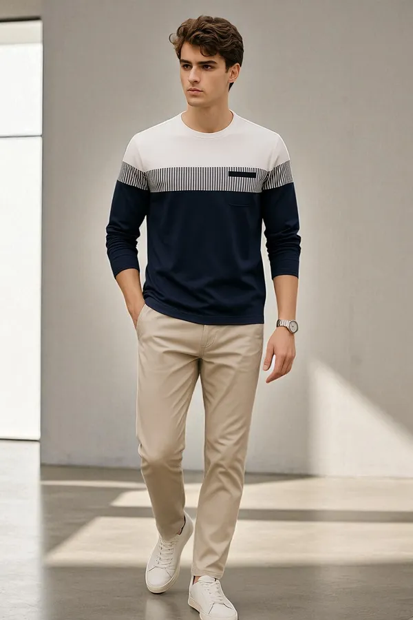 Navy_Blue_Printed_Round_Neck_Full_Sleeve_Cotton-Polyester_Blend_T-Shirt_For_Men