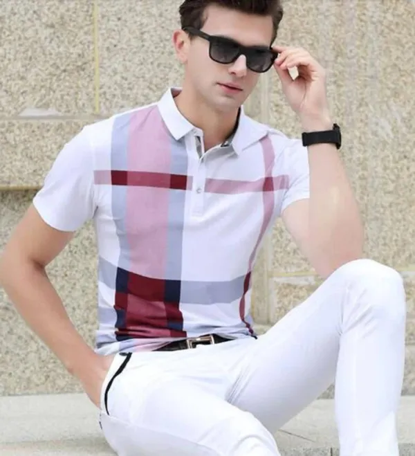 Maroon_Polo_Collar_Half_Sleeve_T-Shirt_For_Men