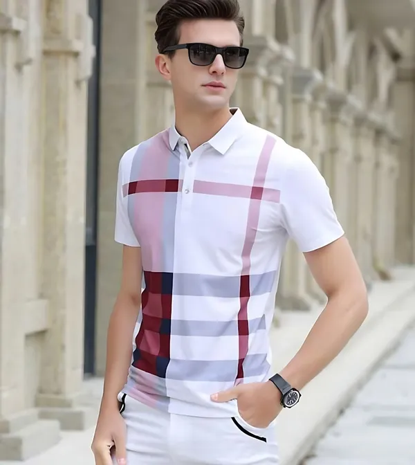 Maroon_Polo_Collar_Half_Sleeve_T-Shirt_For_Men