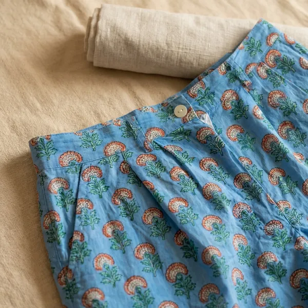 Blue_Cotton_Shorts_For_Women