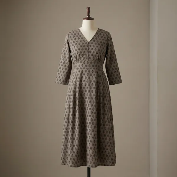 Grey_Cotton_Dress_For_Women