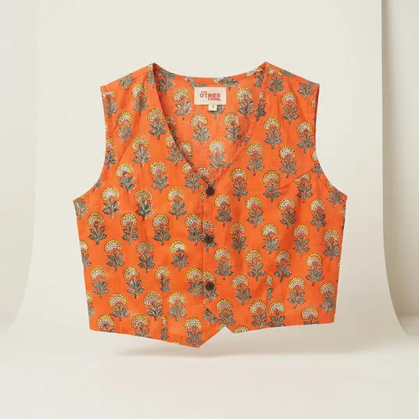 Orange_Cotton_Vest_For_Women