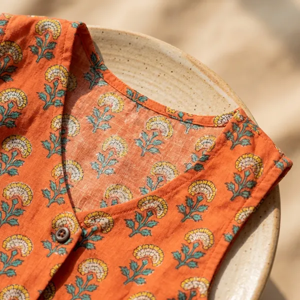 Orange_Cotton_Vest_For_Women