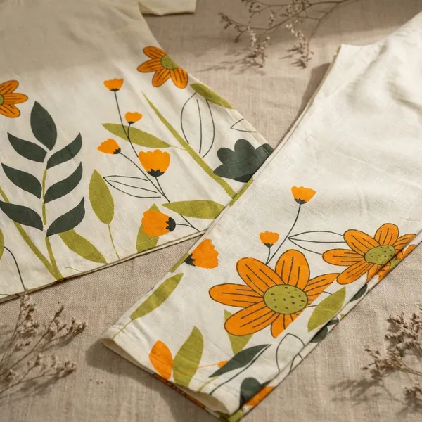 White_And_Green_Cotton_Dress_For_Women