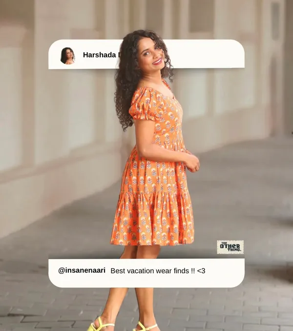 Orange_Cotton_Dress_For_Women
