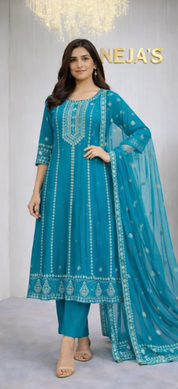 Blue_Chinon_Dress_For_Women