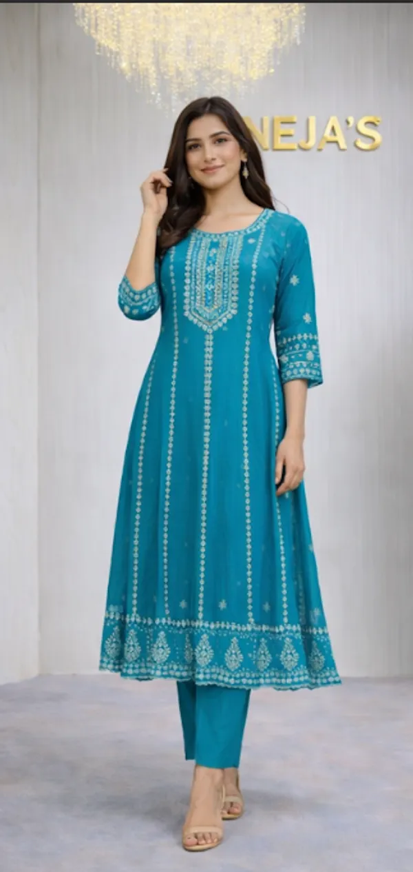 Blue_Chinon_Dress_For_Women