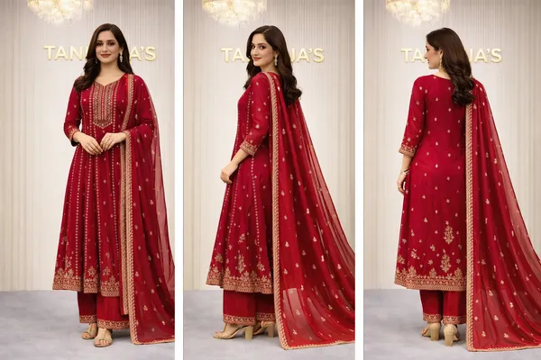 Red_Chinon_Anarkali_Dress_For_Women