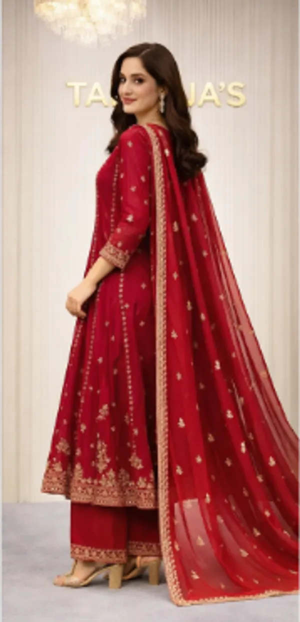 Red_Chinon_Anarkali_Dress_For_Women