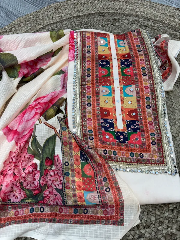Cotton_Satin_Suit_with_Kota_Doria_Dupatta_&_Plain_Bottom