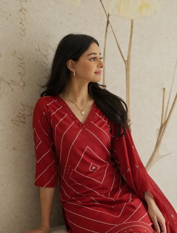 Pure_cotton_Bandhei_kurta_set