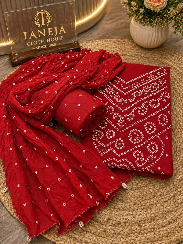 Glacé_cotton_Bandhej_suit_set