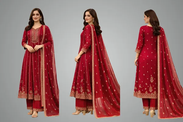 Red_Chinon_Anarkali_Dress_For_Women