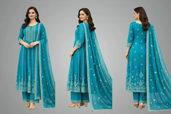 Petrol_Green_Anarkali_Dress_For_Women