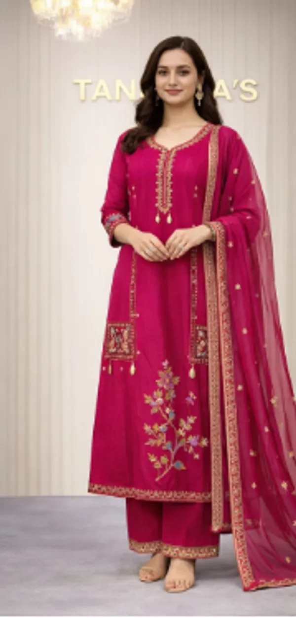 Raw_Silk_Anarkali_Dress_For_Women
