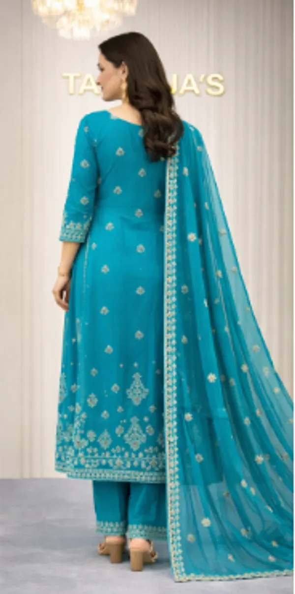 Petrol_Green_Anarkali_Dress_For_Women