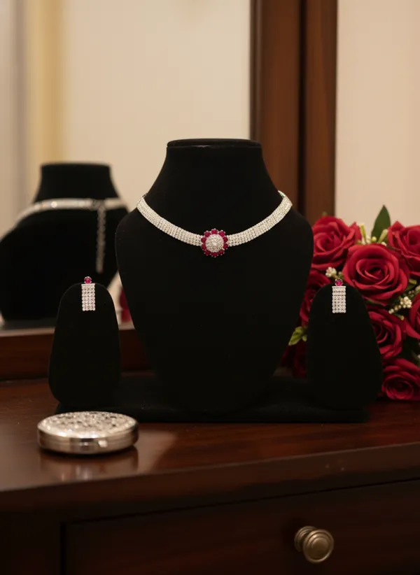Red_Premium_Alloy_Necklace_And_Earrings_Set_For_Women