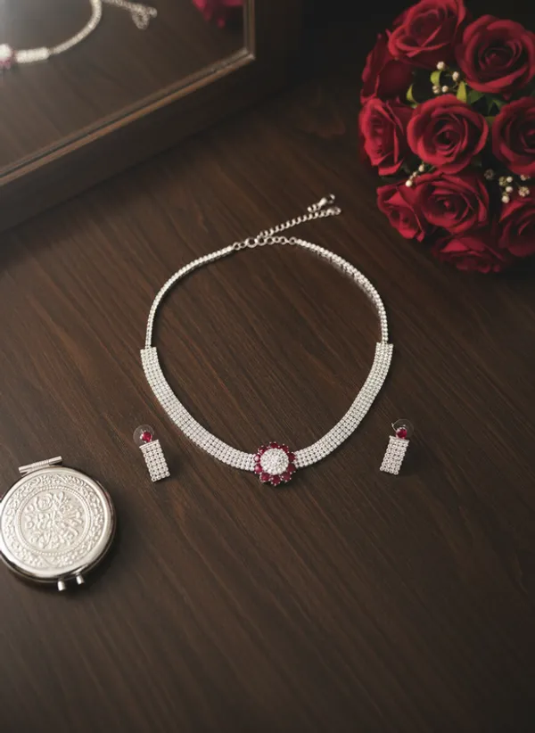 Red_Premium_Alloy_Necklace_And_Earrings_Set_For_Women