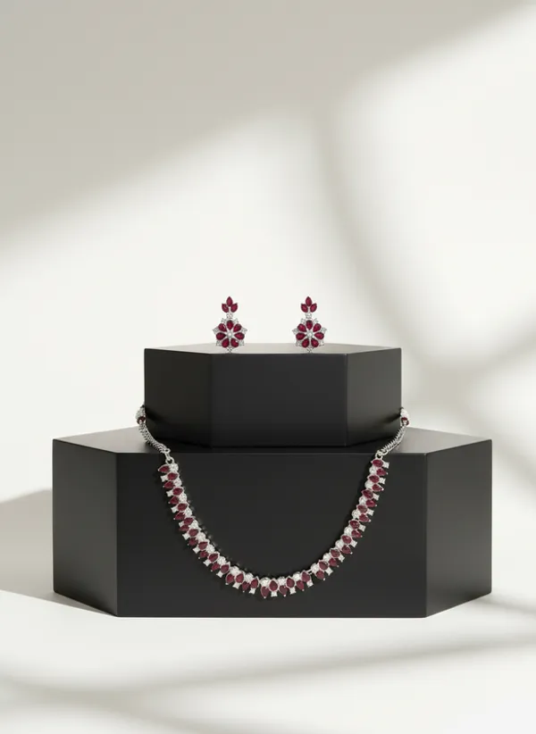 Red_Premium_Alloy_Necklace_And_Earrings_Set_For_Women